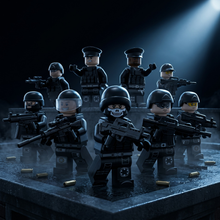 SWAT Special Ops Night Unit — 12 All-Black Figures