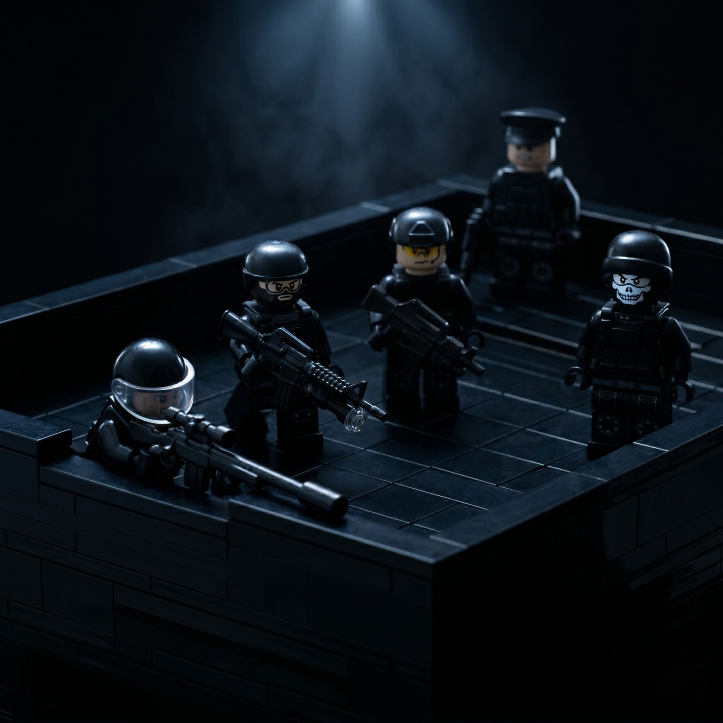 SWAT Special Ops Night Unit — 12 All-Black Figures