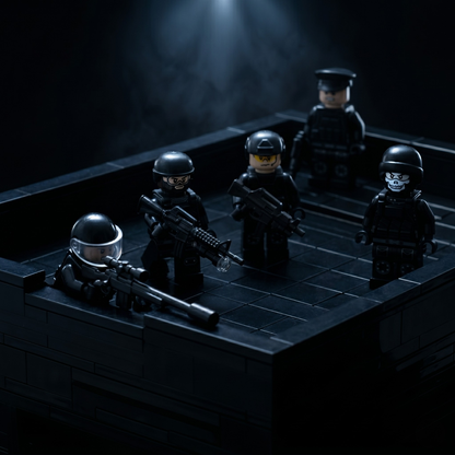 SWAT Special Ops Night Unit — 12 All-Black Figures