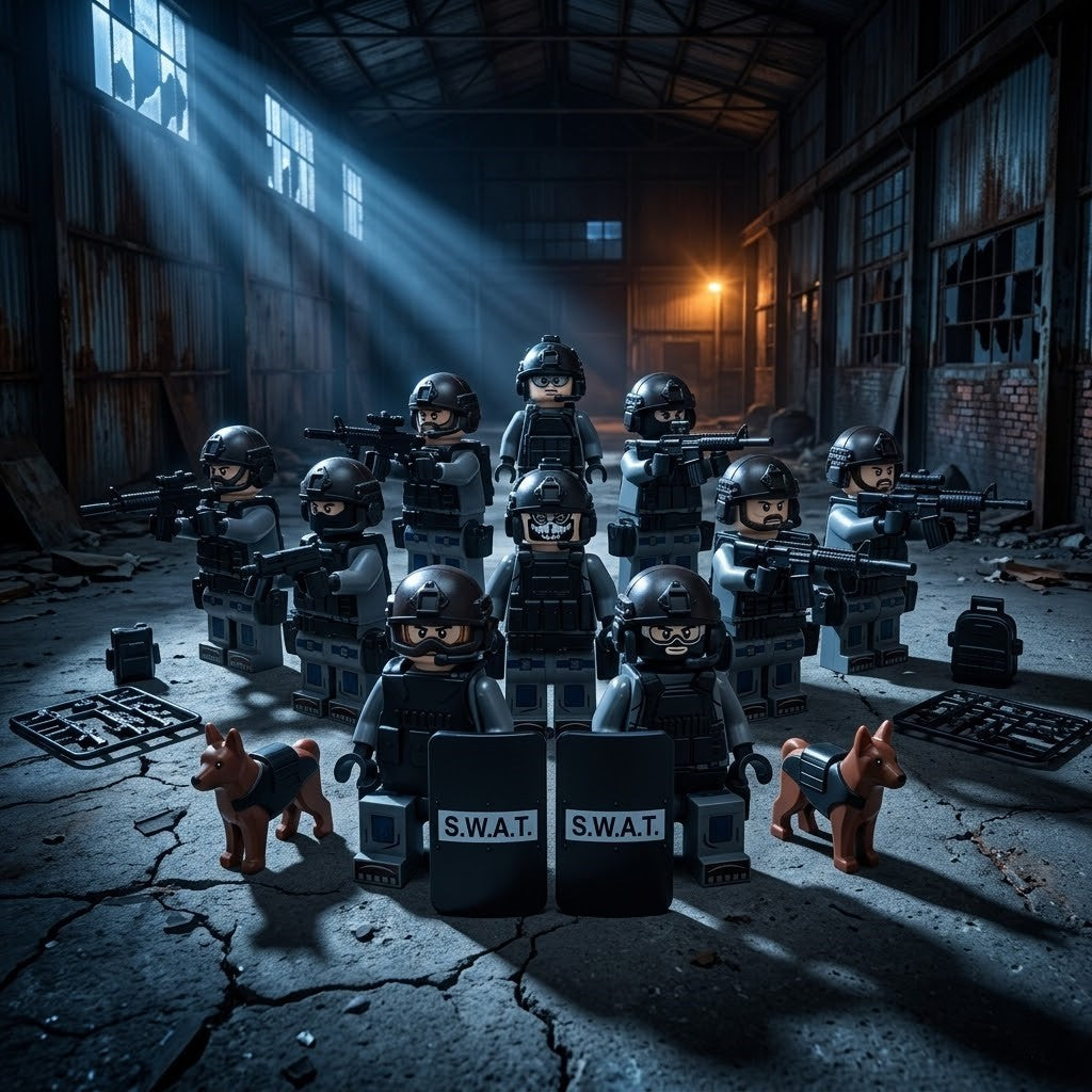 Grey SWAT Tactical Squad 12-Pack