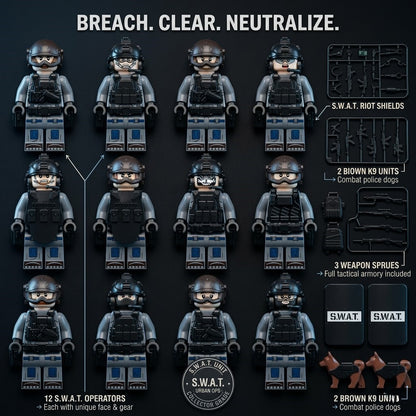 Grey SWAT Tactical Squad 12-Pack