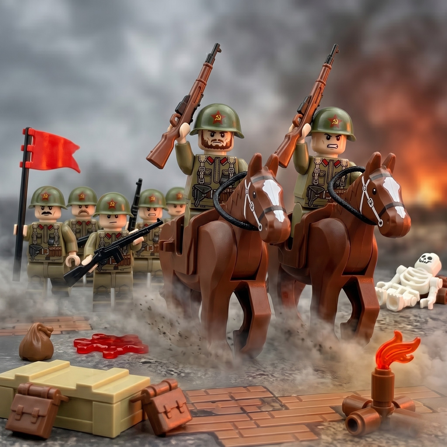 WWII Soviet Infantry Mega Set — 12 Soldiers