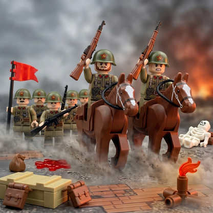 WWII Soviet Infantry Mega Set — 12 Soldiers