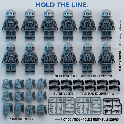 Grey Police Tactical Unit 12-Pack