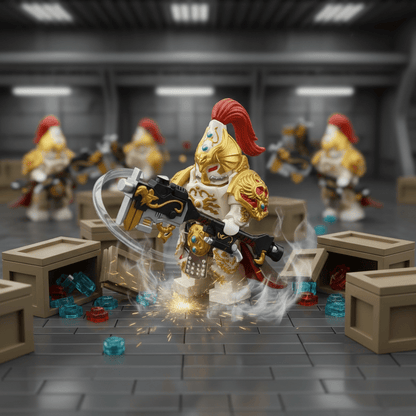 Imperial Sentinel with Gun-Axe Minifigure (White Armor) - Brick BrosKnights