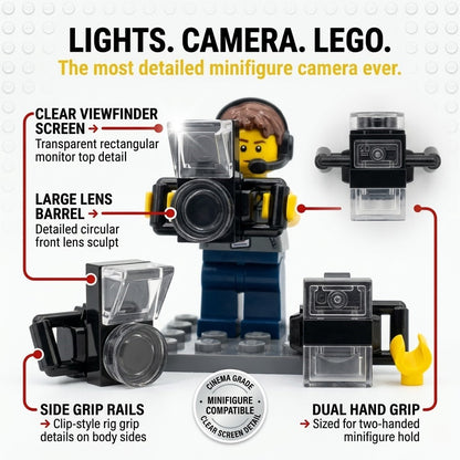 BrickBros Professional Video Camera Minifigure Accessory