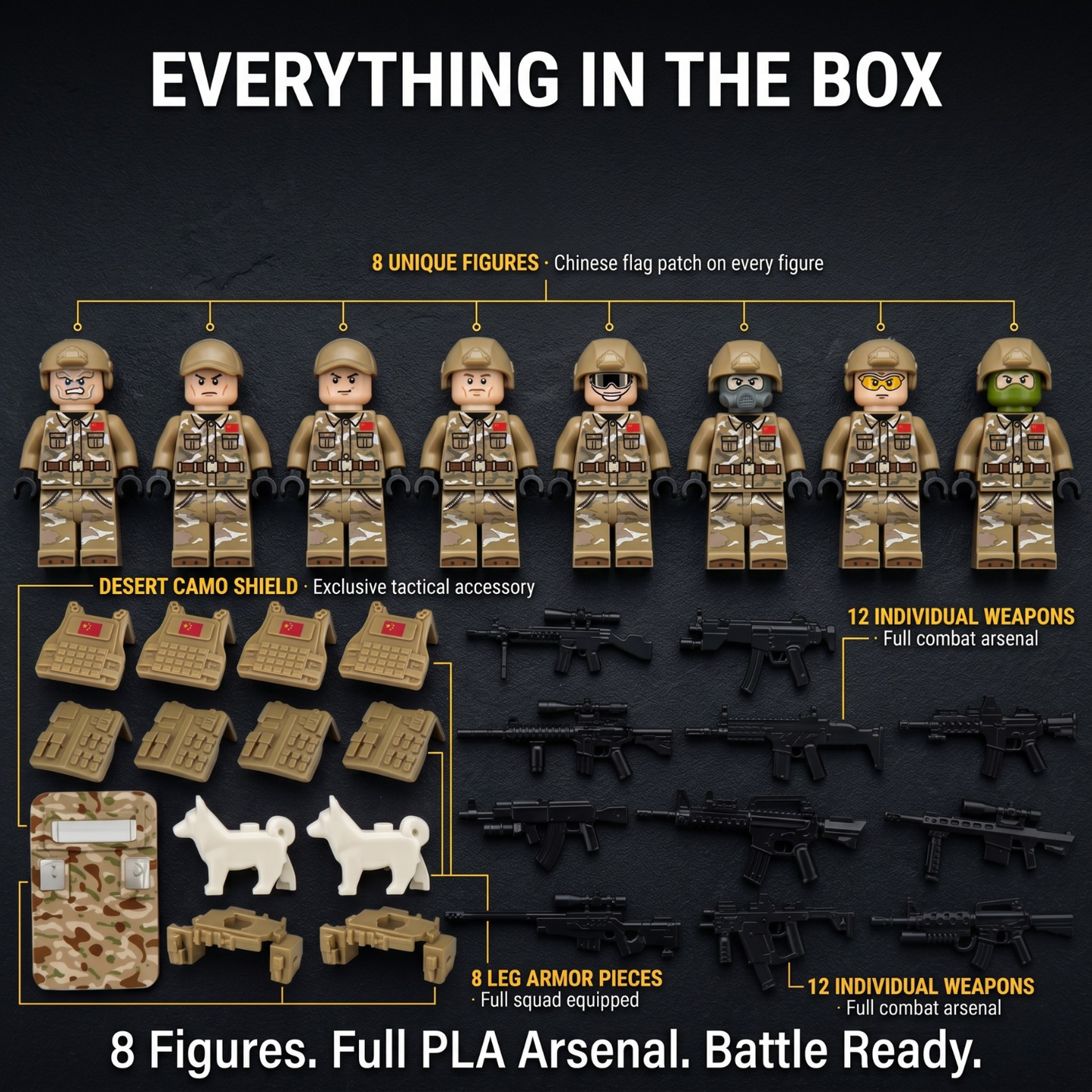 Chinese PLA Desert Special Forces — 8 Figures
