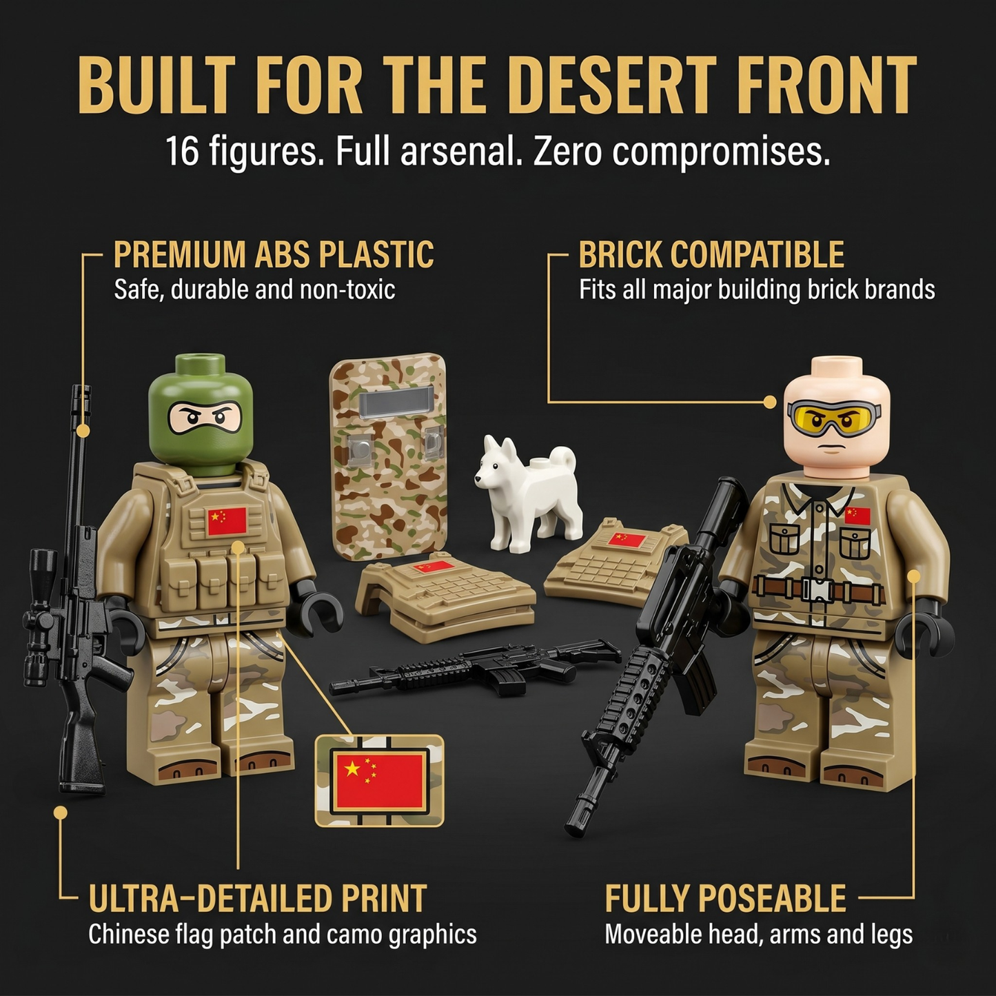 Chinese PLA Desert Special Forces — 8 Figures