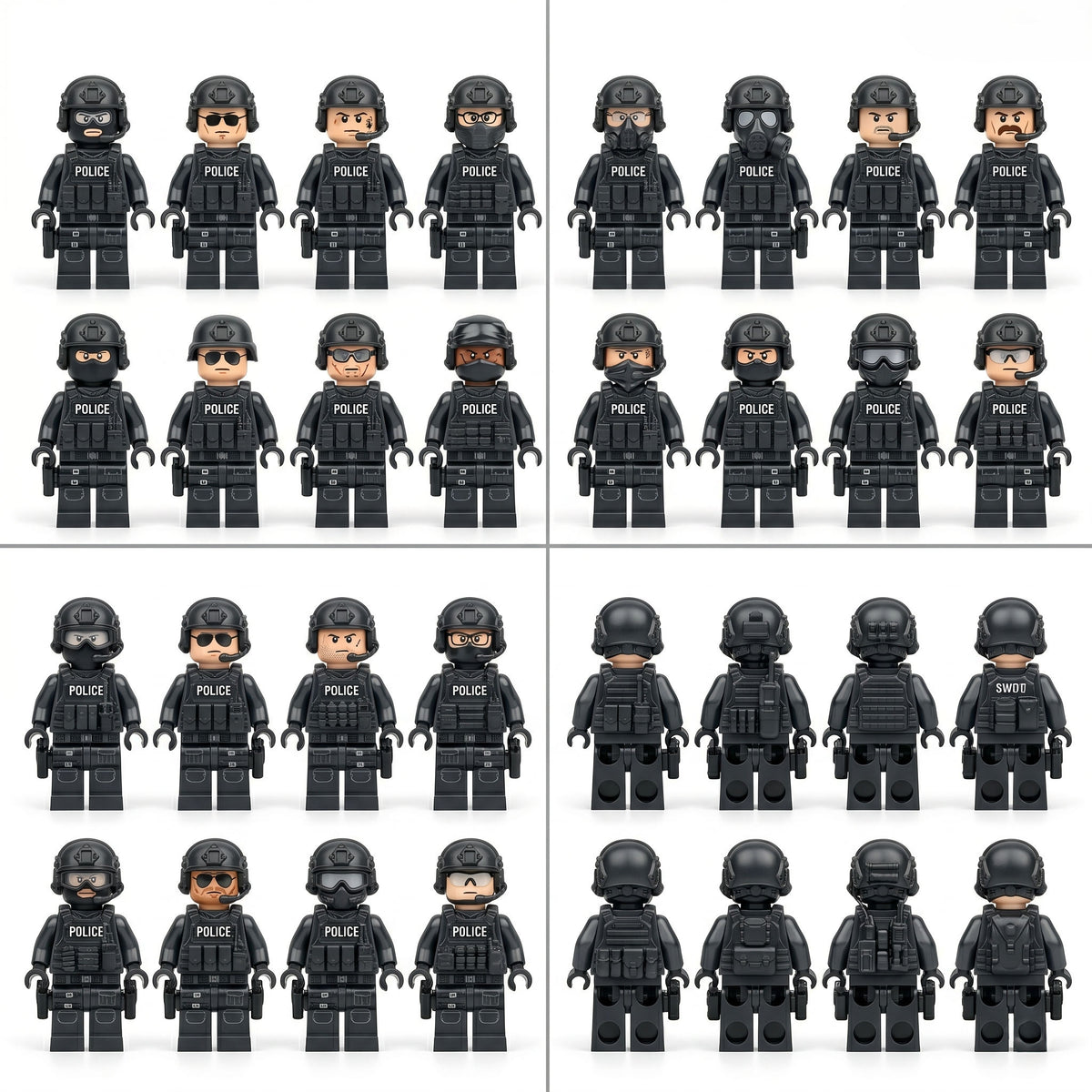 Police Minifigures Set — 12 Soldiers
