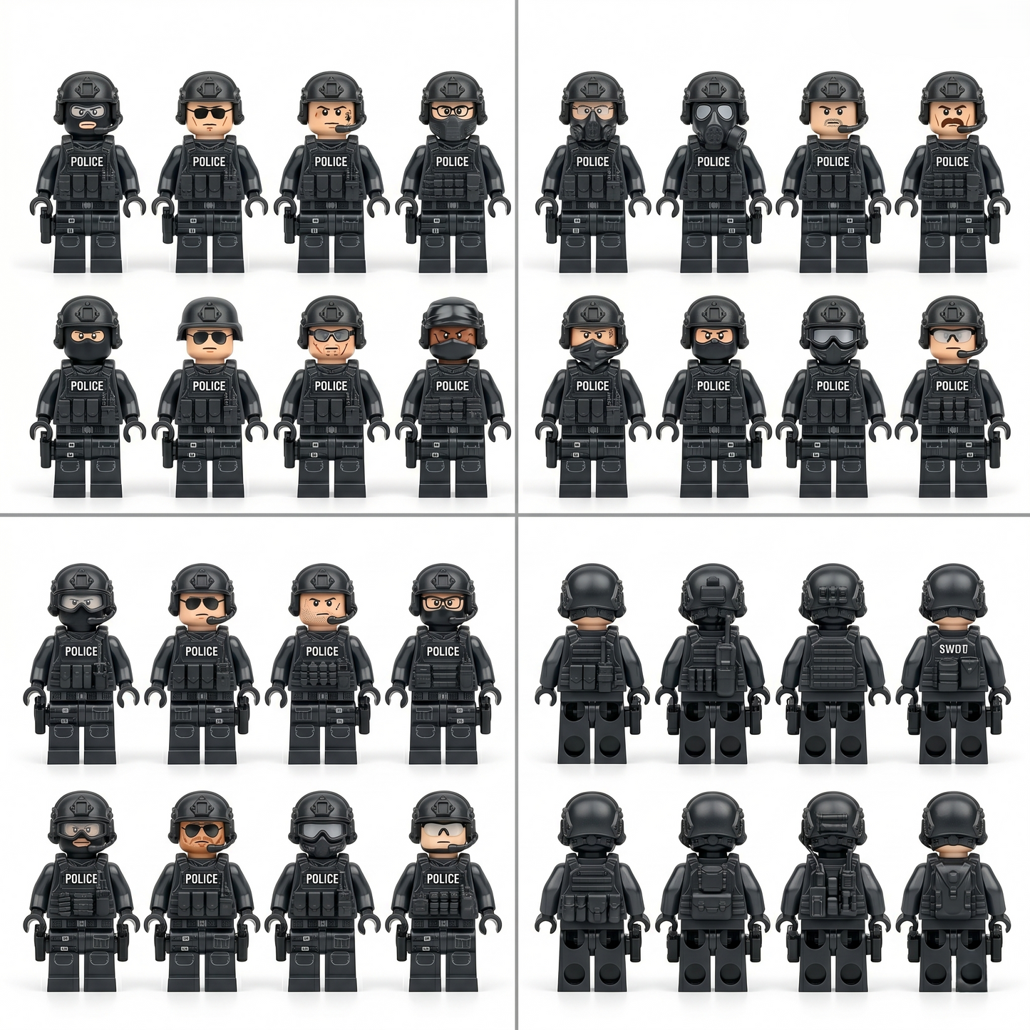 Police Minifigures Set — 12 Soldiers