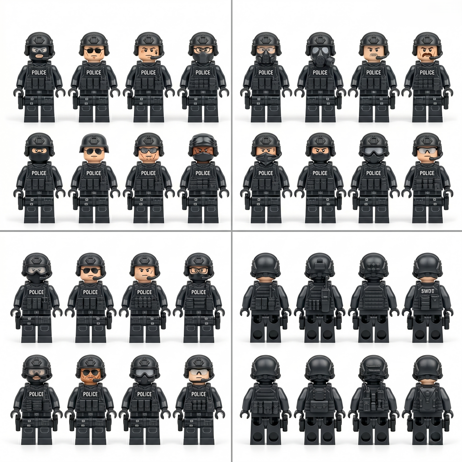 Police Minifigures Set — 12 Soldiers