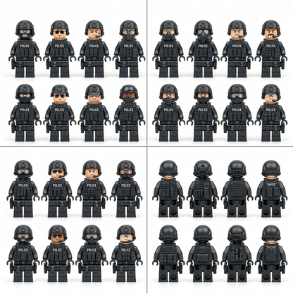 Police Minifigures Set — 12 Soldiers