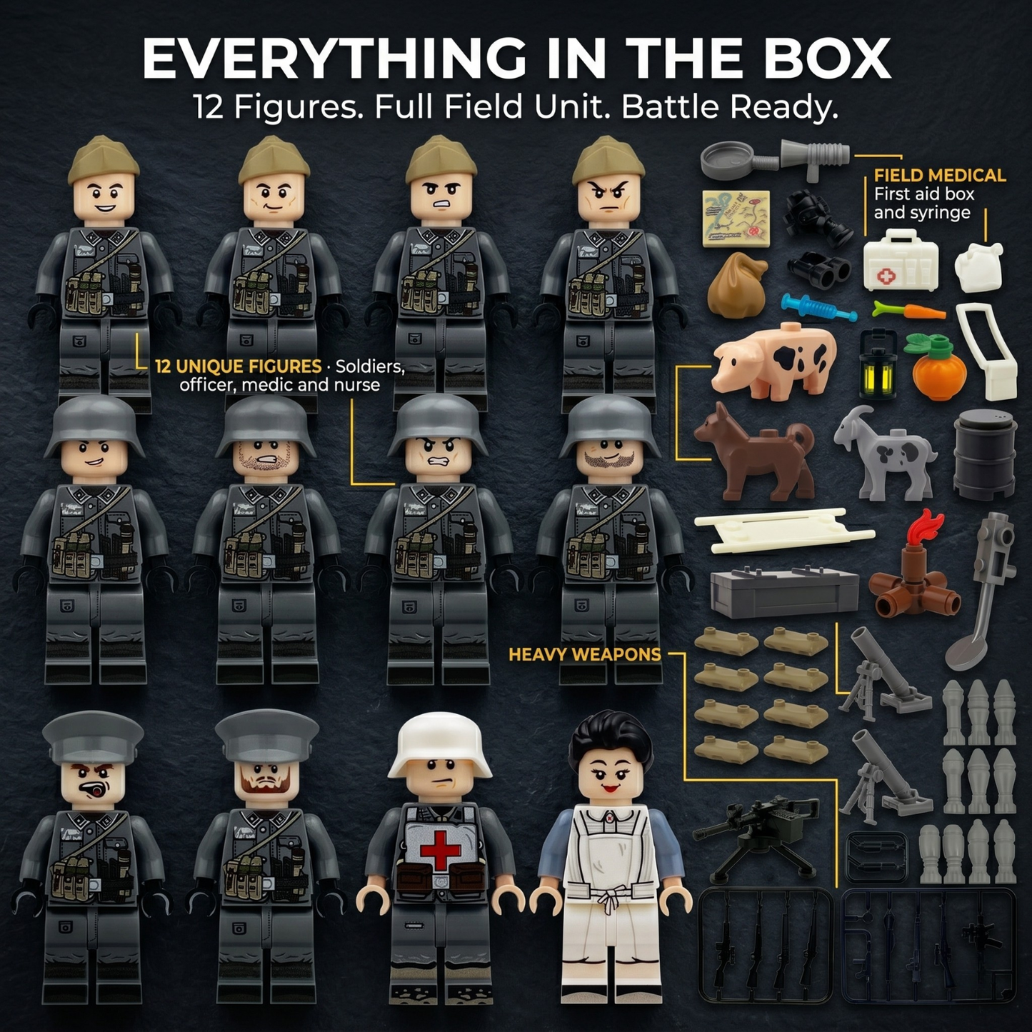 WWII German Minifigures Mega Set — 12 Figures