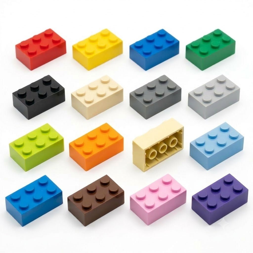 Single-Color Building Bricks 'Fat' 2x2 - 2x10 - Brick BrosBuilding Bricks