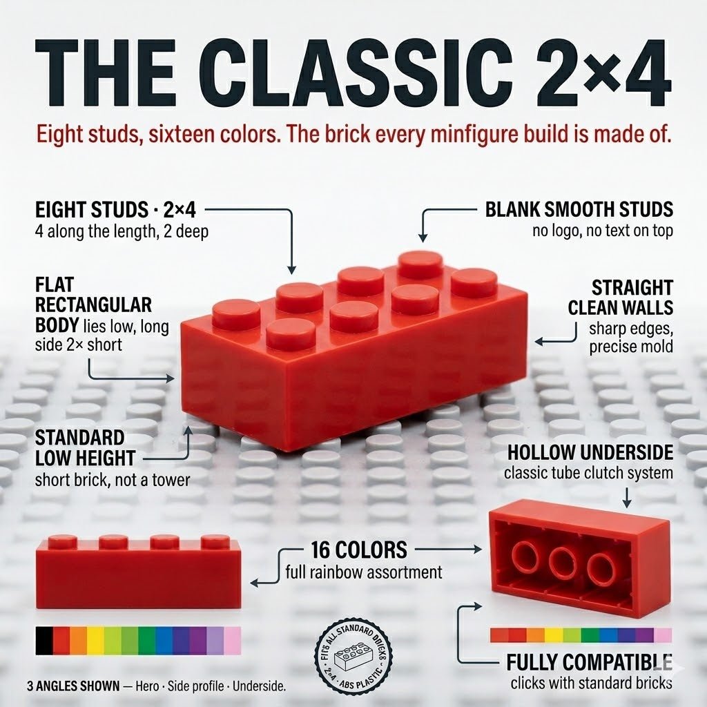 Single-Color Building Bricks 'Fat' 2x2 - 2x10 - Brick BrosBuilding Bricks
