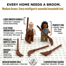 Medium Brown Household Broom Minifigure Accessory