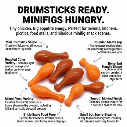 Mini Chicken Drumstick Accessory Minifigure