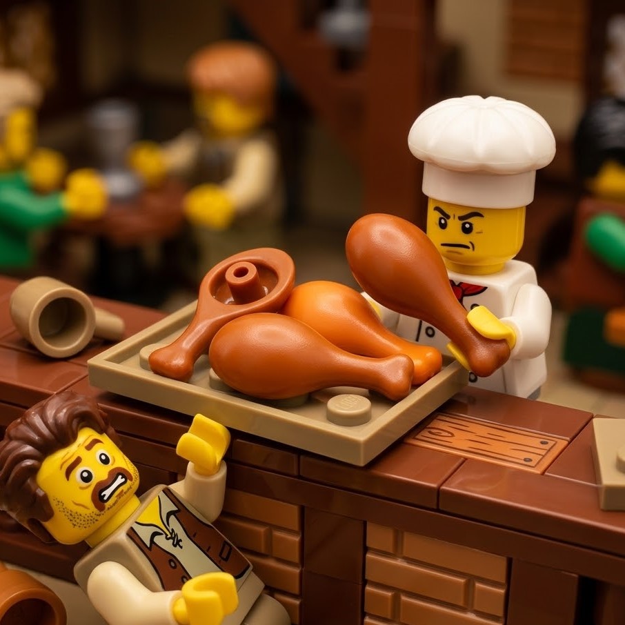 Mini Chicken Drumstick Accessory Minifigure