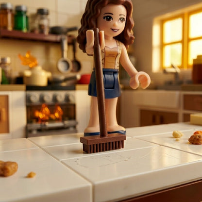 Dark Brown Cleaning Brush Minifigure