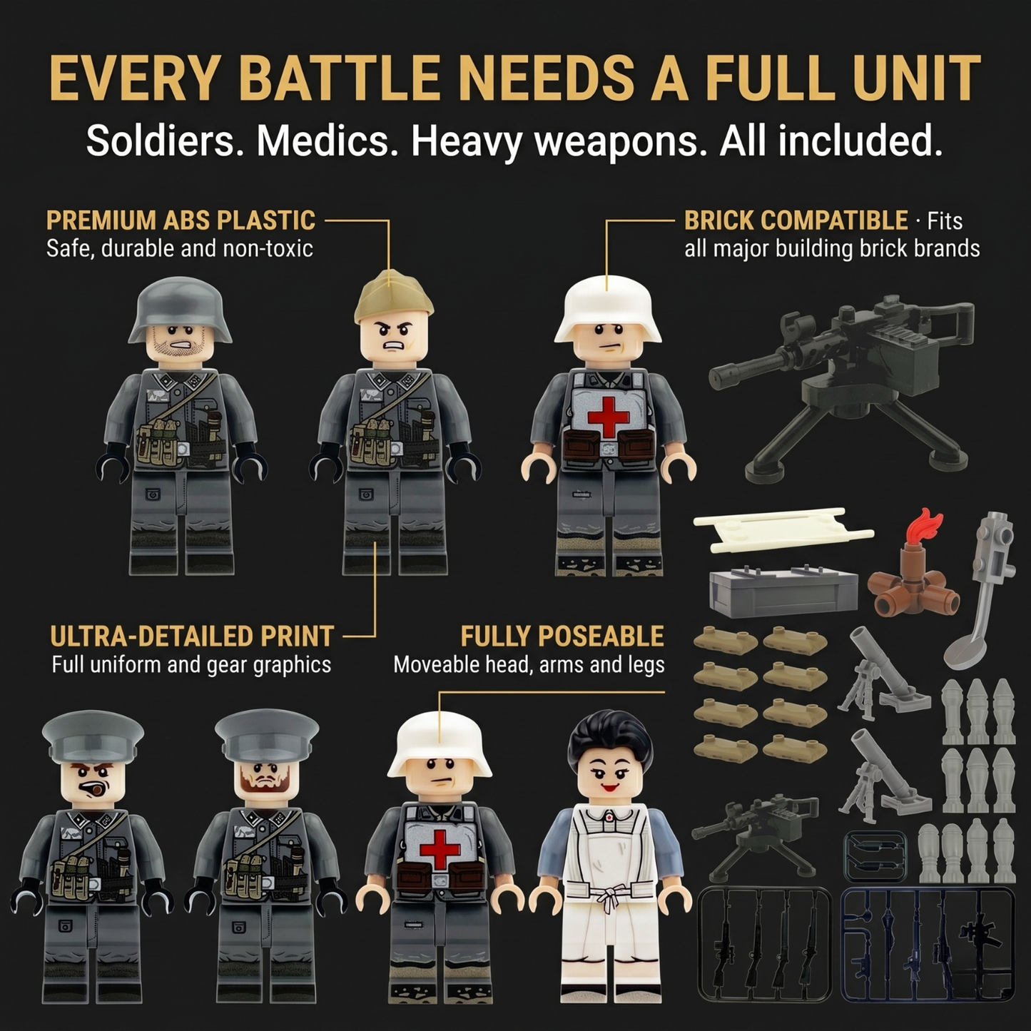 WWII German Minifigures Mega Set — 12 Figures