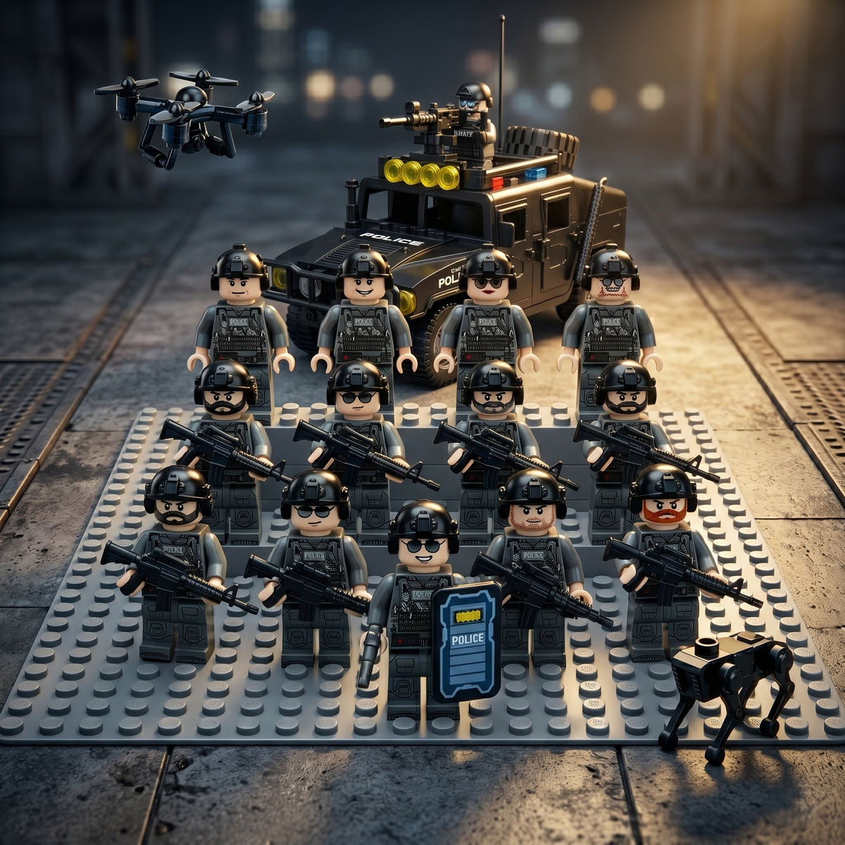 Police Minifigures Set — 12 Soldiers