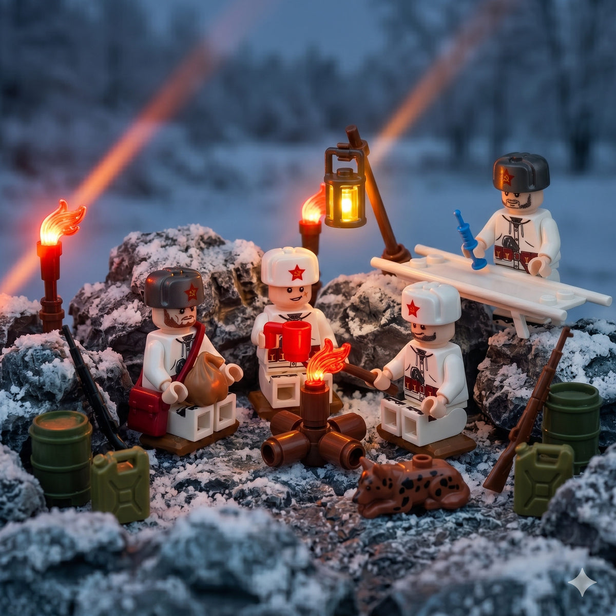 WW2 Soviet Winter Minifigures Set – 12 Soldiers