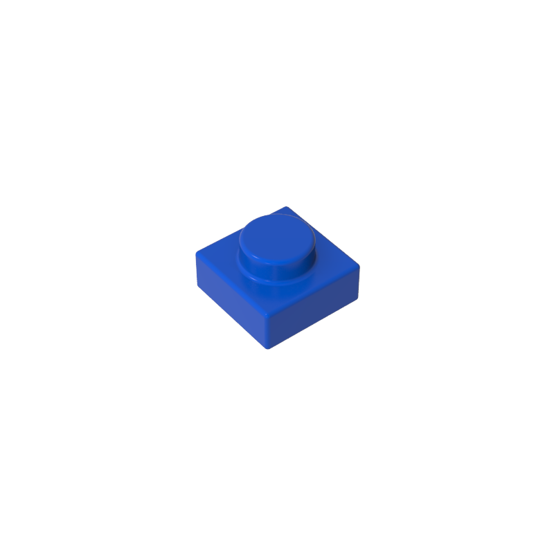 1x1 Blue standard studded plate reference; one example piece