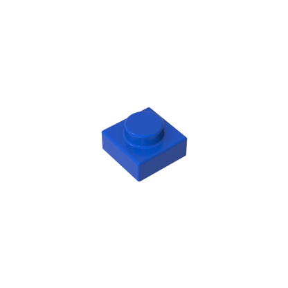 1x1 Blue standard studded plate reference; one example piece