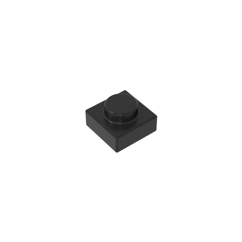 1x1 Black standard studded plate reference; one example piece