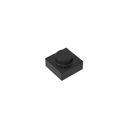 1x1 Black standard studded plate reference; one example piece
