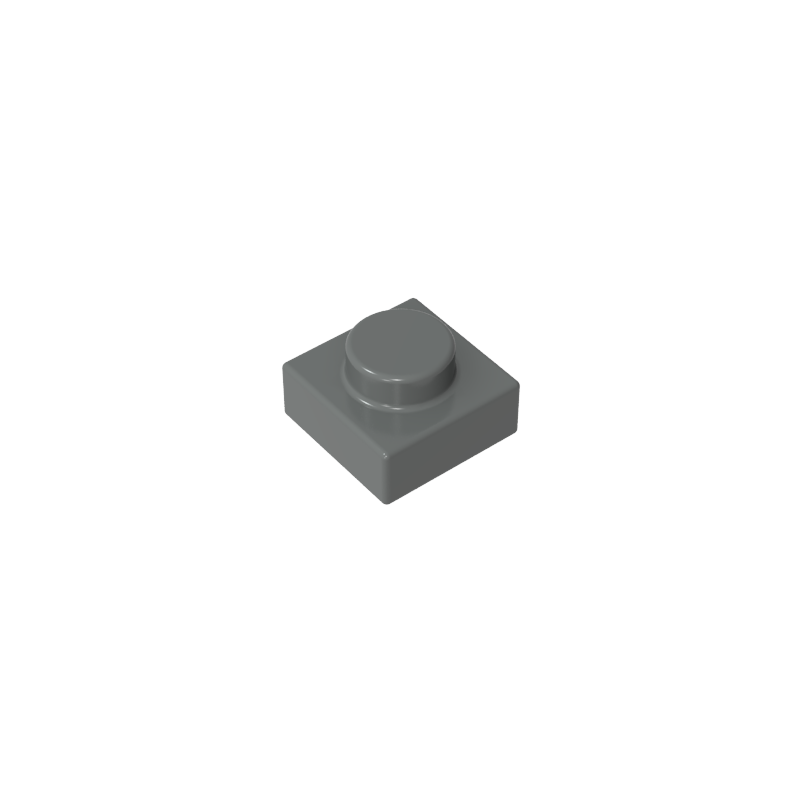 1x1 Dark Grey standard studded plate reference; one example piece
