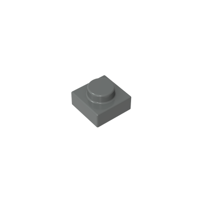 1x1 Dark Grey standard studded plate reference; one example piece