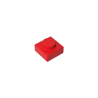 1x1 Red standard studded plate reference; one example piece