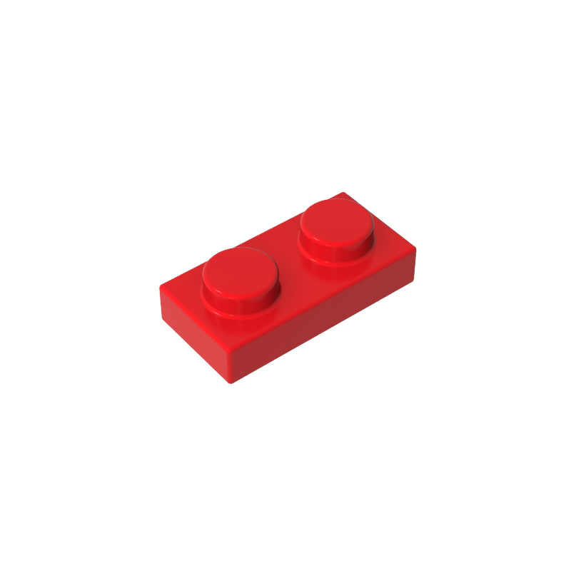1x2 Red standard studded plate reference; one example piece