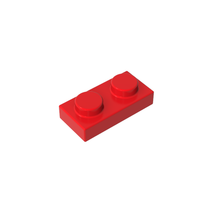 1x2 Red standard studded plate reference; one example piece