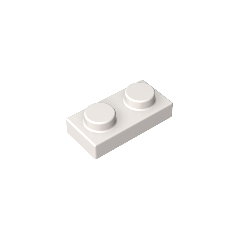 1x2 White standard studded plate reference; one example piece