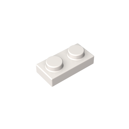 1x2 White standard studded plate reference; one example piece