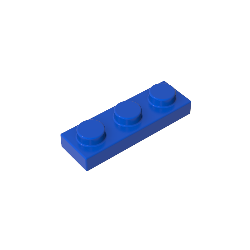 1x3 Blue standard studded plate reference; one example piece