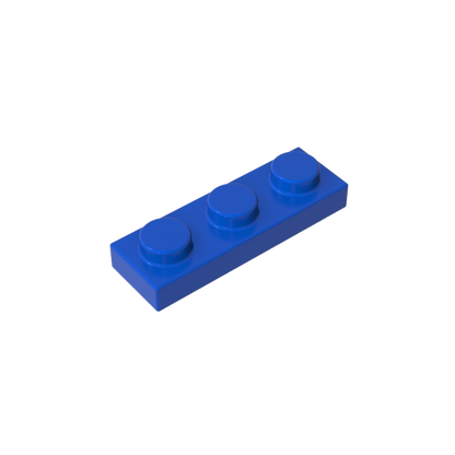 1x3 Blue standard studded plate reference; one example piece