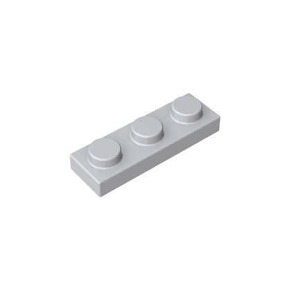 1x3 Grey standard studded plate reference; one example piece