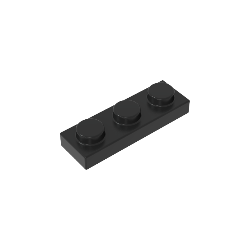 1x3 Black standard studded plate reference; one example piece