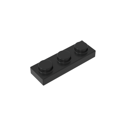 1x3 Black standard studded plate reference; one example piece