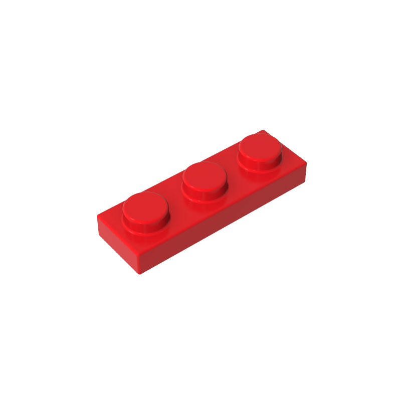 1x3 Red standard studded plate reference; one example piece