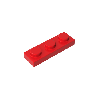 1x3 Red standard studded plate reference; one example piece