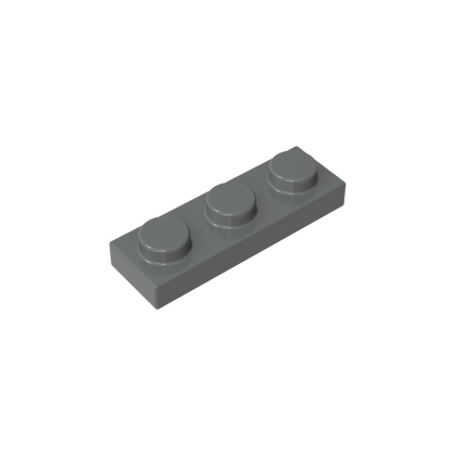 1x3 Dark Grey standard studded plate reference; one example piece