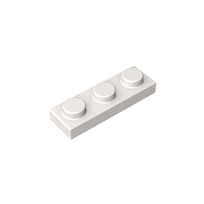 1x3 White standard studded plate reference; one example piece