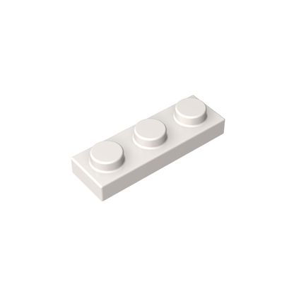 1x3 White standard studded plate reference; one example piece
