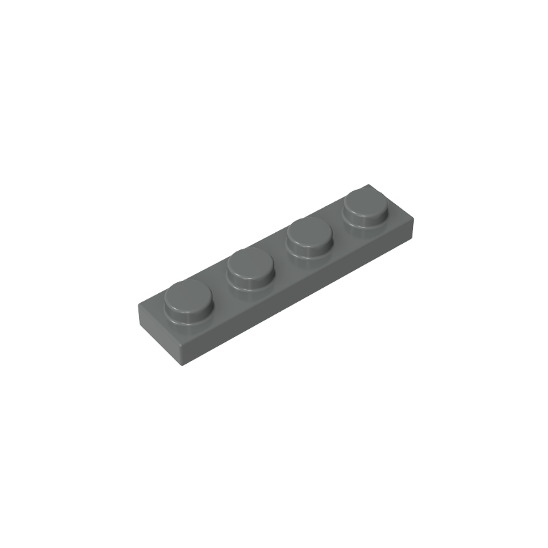 1x4 Dark Grey standard studded plate reference; one example piece