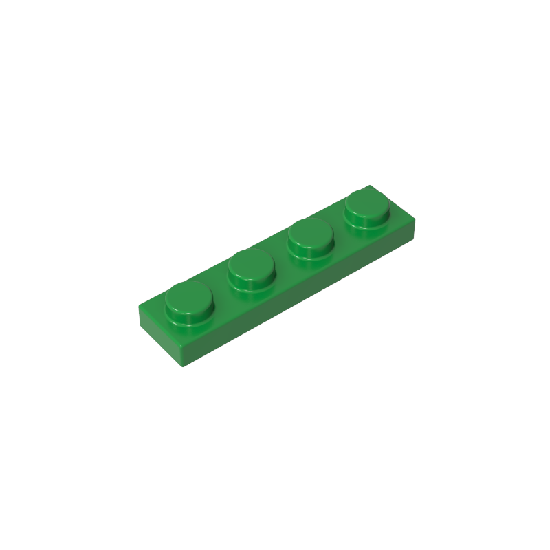 1x4 Green standard studded plate reference; one example piece