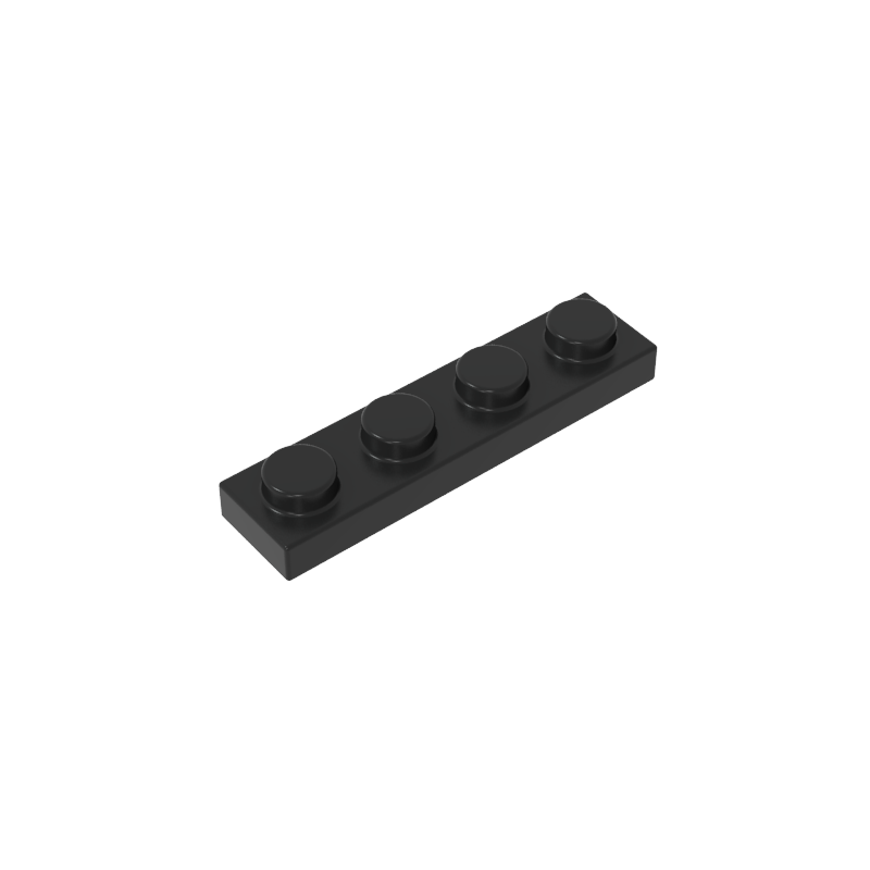 1x4 Black standard studded plate reference; one example piece